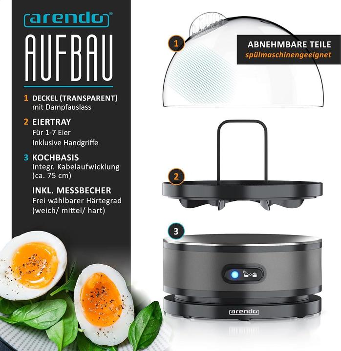 Produktbild Arendo Eierkocher Sevencook mit Warmhaltefunktion