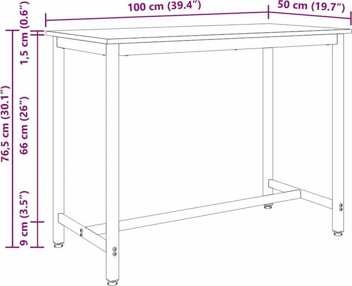 Image du produit vidaXL Arbeitstisch (50 cm, 100 cm)
