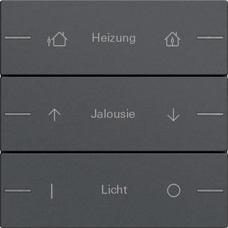 Gira, Programma di commutazione degli accessori, 576328 Set di bilancieri 3f con sensore a sfioramento individuale
