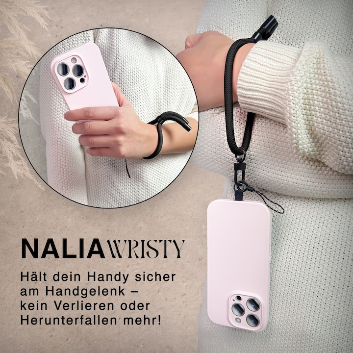Produktbild Nalia Wristy Lanyard Handykette – Universal Trageband für Smartphones – Verstellbar, Soft & Elastisch