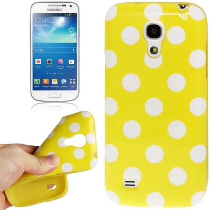 Produktbild König Design Schutzhülle Punkte TPU Case für Handy Samsung Galaxy S4 mini i9190 gelb/weiss (Samsung Galaxy S4 mini)