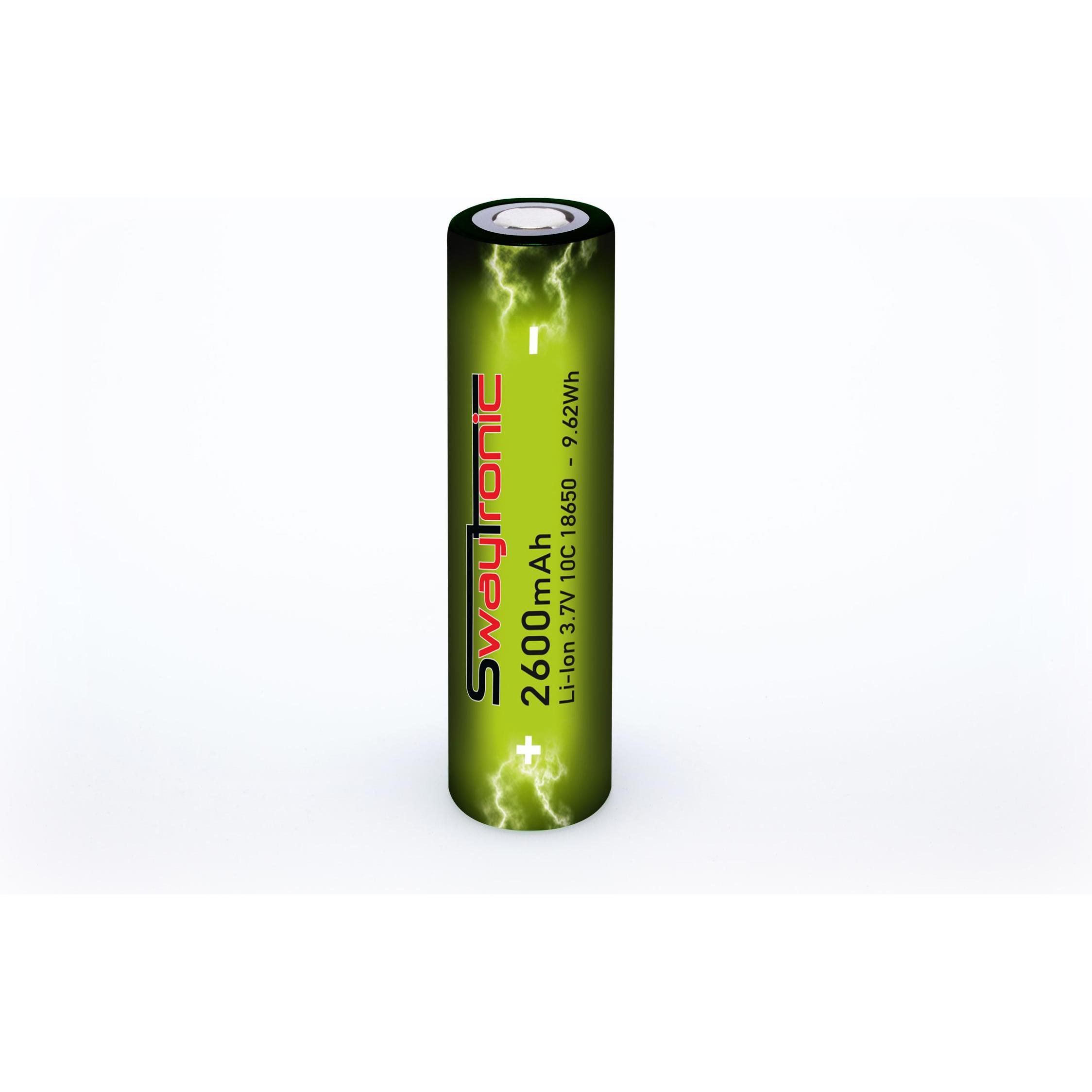 Swaytronic Li-Ion 18650 2600mAh 10C (1 Stk., 2600 mAh, Ladegerät ohne Akku), Akku Ladegerät