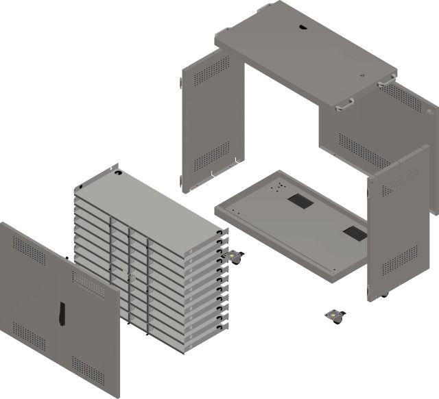 Actual product image EFB Elektronik Tabletop/notebook cabinet,33 compartments to 1U