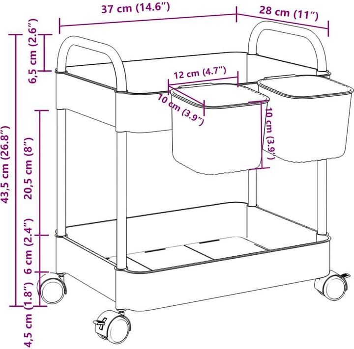 Image du produit vidaXL Aufbewahrungswagen
