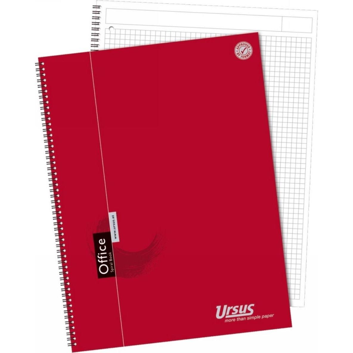 Ursus, Heft + Block, Spiralbuch (A4, Kariert, Harter Einband)