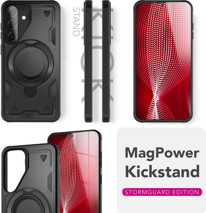 Produktbild Nalia Stormguard - Stabile Panzer Hülle mit MagSafe & 360-Grad Ringhalter - Military Cover (Samsung Galaxy A56)