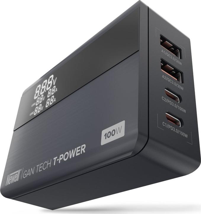Newell Ładowarka sieciowa GaN Tech T-power 100 W (100 W, 4 Ports)