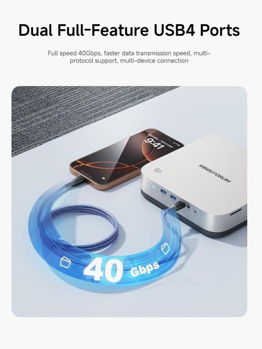 Immagine prodotto Minisforum AI X1 Pro Barebone Mini-PC mit Ryzen 12-Core-Prozessor (AMD Ryzen AI 9 HX 370)