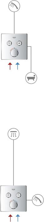 Produktbild Grohe Grohtherm SmartControl, Chrom, Eckig, 2 Ventile