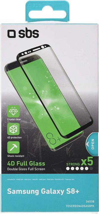 Produktbild SBS Glas Displayschutz 4D für Samsung Galaxy S8+ (1 Stk., Samsung Galaxy S8+)