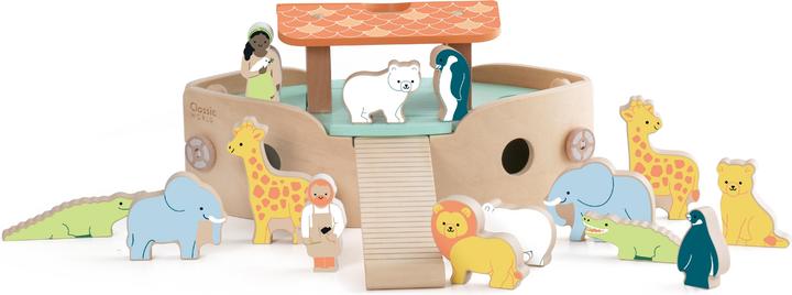 Actual product image Classic World Noah's Ark" wooden boat building set with animals, 16d