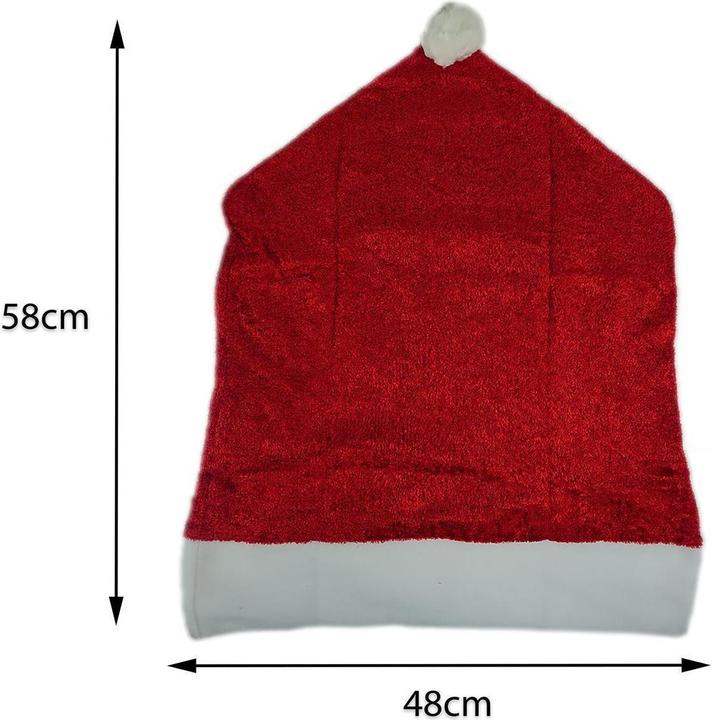 Actual product image Novaliv Set of 12 Chair Covers Christmas I Velvet I Red I Father Christmas Hat I Chair Cover Christmas Deco