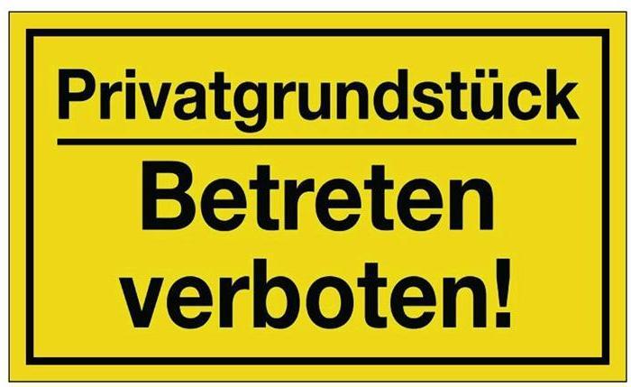 HP Autozubehör Hinweiszeichen Privatgrundstück/Betreten verboten! L250xB150 mm gelb schwarz Kunststoff