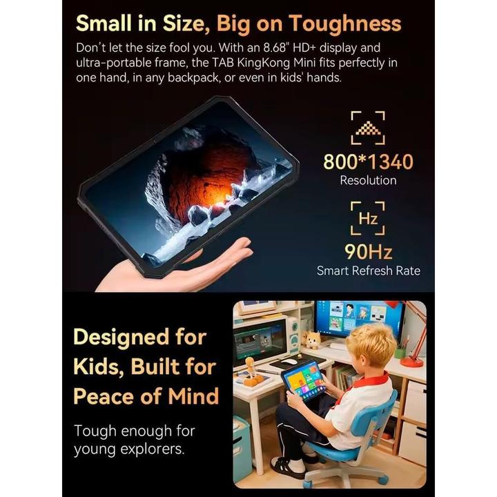 Actual product image Cubot Tablet KING KONG MINI 6 GB RAM 128 GB 8,7" Schwarz (4G, 8.70", 128 GB, Black)