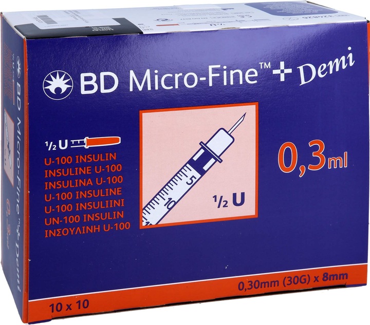 Produktbild BD MICRO-FINE+ U100 Ins.Spr. 0,3x8 mm, 100 St SRI