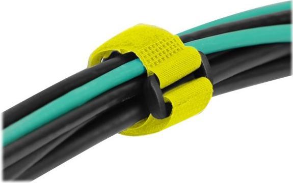 Produktbild Delock Klett-Kabelbinder mit Schlaufe und Befestigungsöse L 280 x B 38 mm gelb 3 Stück (Klettkabelbinder, 280 mm, 3 Stk.)