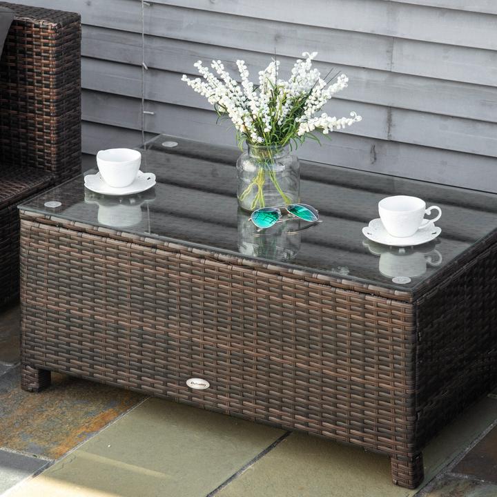 Produktbild Outsunny Rattan Beistelltisch