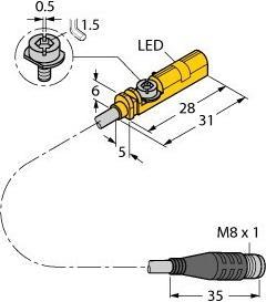 Actual product image Turck TURC BIM-UNT-AP6X-0,3-PSG3S/3GD Magnetic field sensor for pneumatic cylinders ATEX Kon