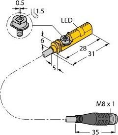 Actual product image Turk Magnetic field sensor for pneumatic cylinder BIM-UNT-AP6X-0,3-PSG (0.03 m)