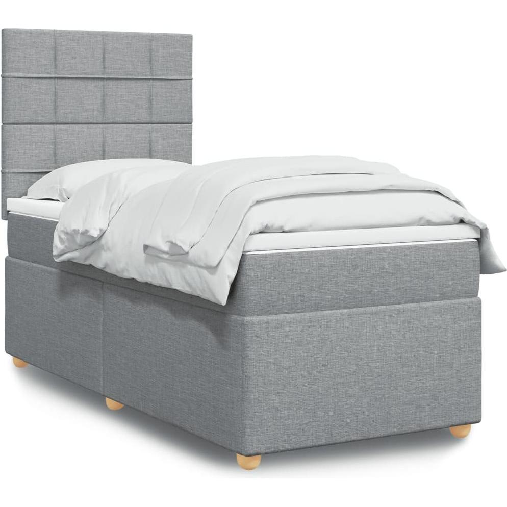 VidaXL, Bett, Bo x springbett mit Matratze 90 x 190 cm Stoff (90 x 190 cm)