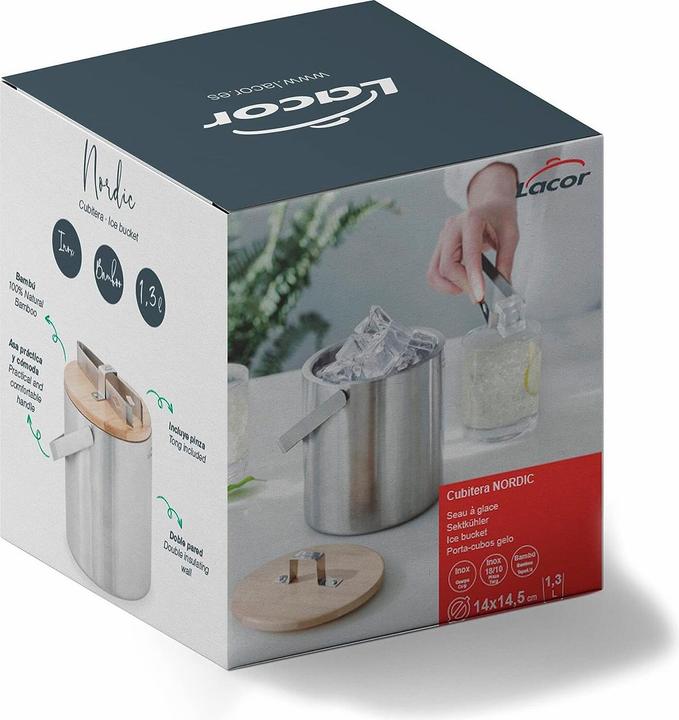 Immagine prodotto Lacor Secchiello per ghiaccio in bambù con coperchio