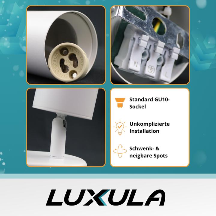 Produktbild Luxula Schwenkbarer LED Aufbauspot, 2-flammig, schwarz (GU10)