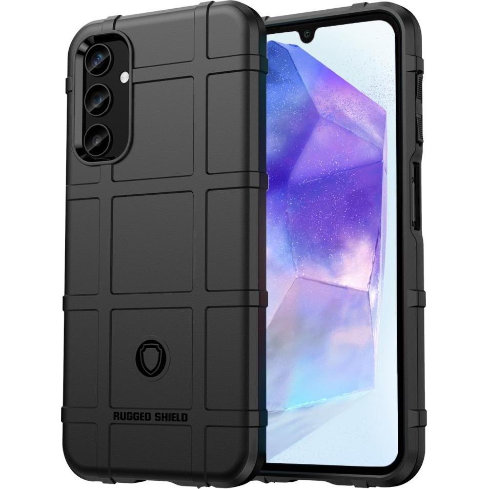 Screenguard Rugged Shield Cover (Samsung Galaxy A55), Smartphone Hülle, Schwarz