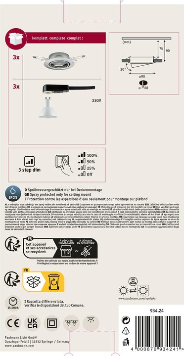 Produktbild Paulmann Einbauleuchte Base (350 lm, GU10)