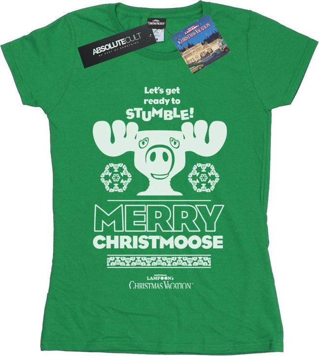Actual product image National Lampoon´s Vacation Womens/Ladies Merry Christmoose Cotton T-Shirt (XL)