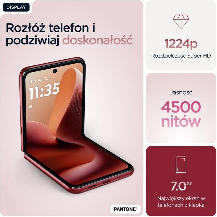 Image du produit Motorola Razr 60 Ultra (512 Go, Pantone Rio Red, 6.96", SIM + eSIM, 5G)