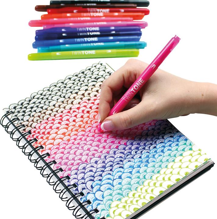 Produktbild Tombow Marker TwinTone helle Farben (12x)