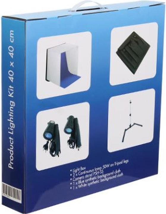 Productafbeelding Falcon Eyes Opvouwbare opnamedoos PBK-40AB-2LS 40x40 cm + 2 lampen (40 cm)