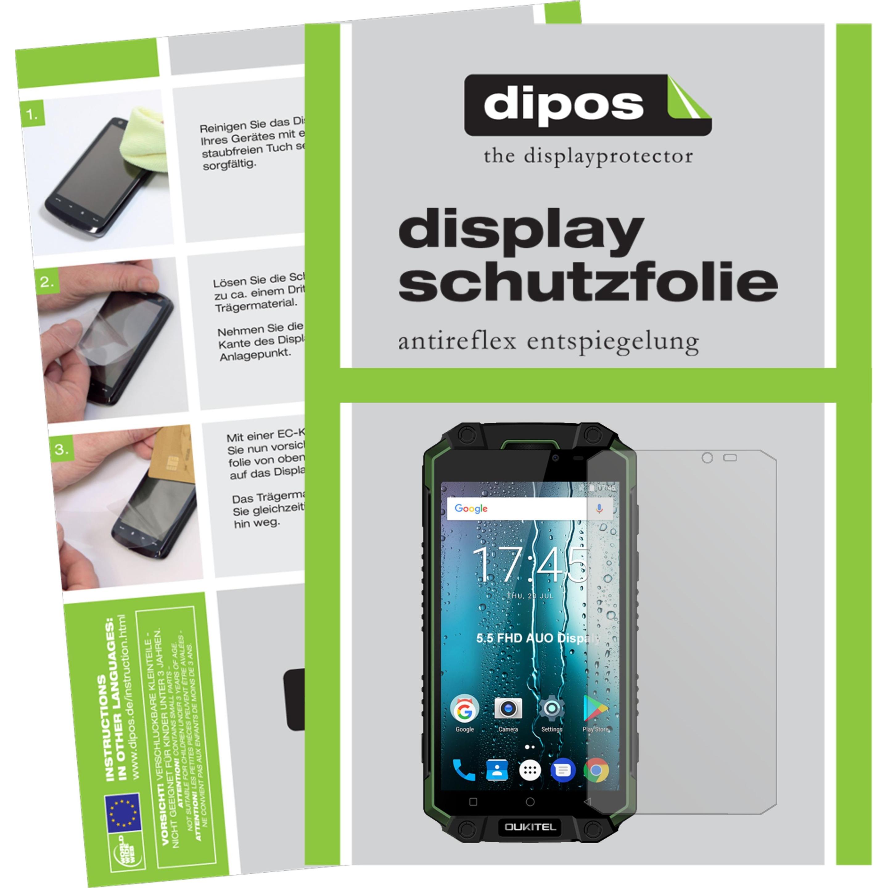 Dipos Displayschutzfolie Antireflex (5 Stück, Oukitel K10000 Max), Smartphone Schutzfolie, Transparent