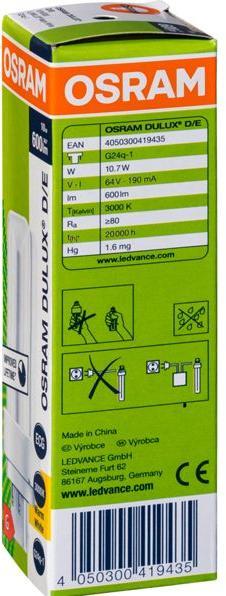 Actual product image Osram energy-saving bulb (G24q-1, 600 lm, 1x)