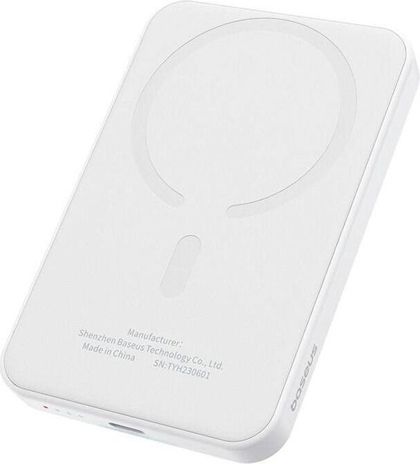 Produktbild Baseus Mini-Powerbank 5000 mAh 20 W + USB-C-Kabel (20 V/3 A) – Weiss (5000 mAh, 20 W, 19.25 Wh)