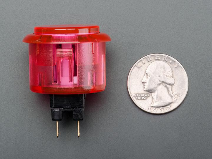 Produktbild OEM Arcade Button 30mm Pink Transparent