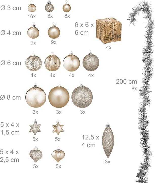 Productafbeelding Relaxdays 110-tlg. Weihnachtskugeln-Set (110 -Part)