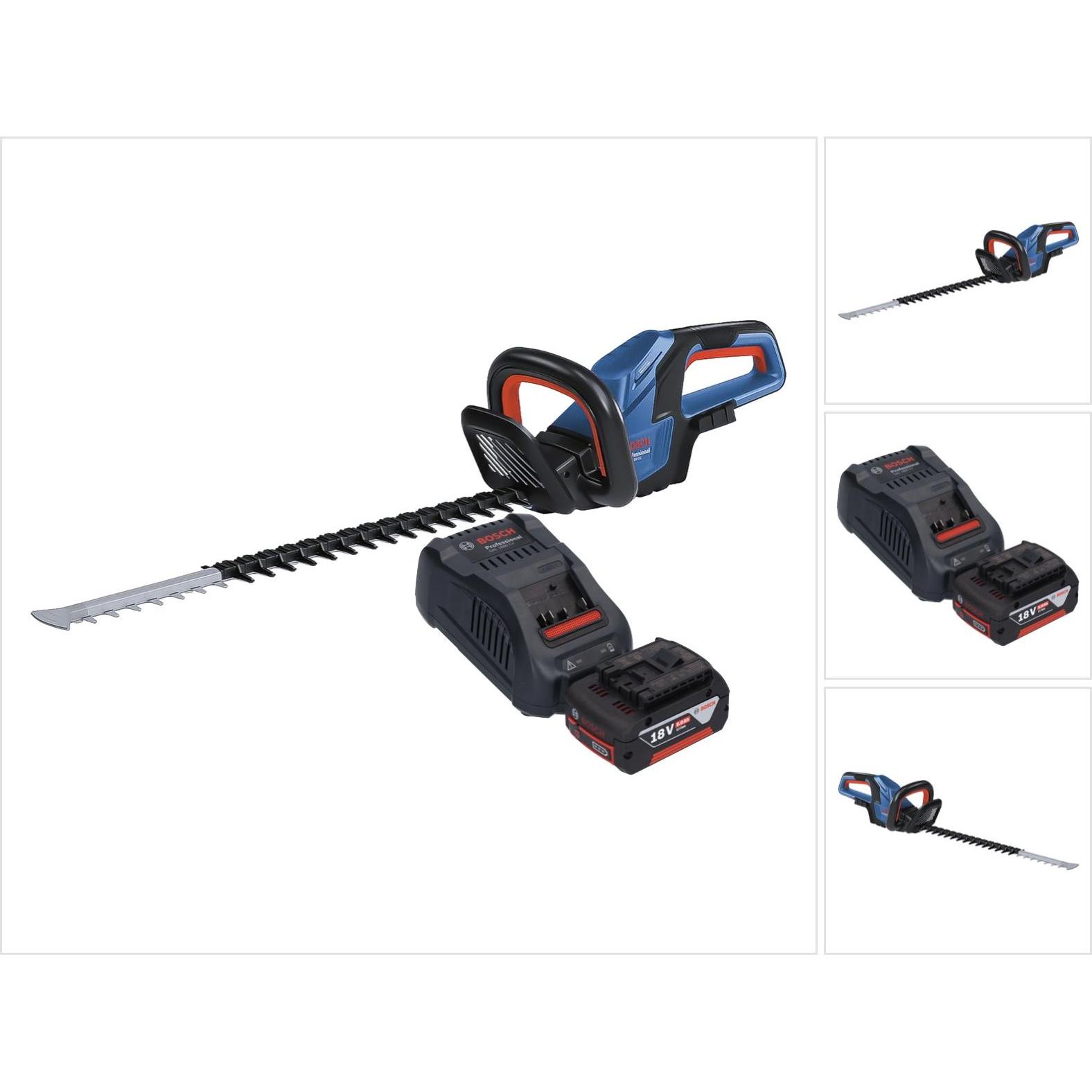 Bosch Professional, Heckenschere, Bosch GHE 18V-60 Professional Akku Heckenschere 18 V 60 cm Brushless + 1x Akku 5,0 Ah ...