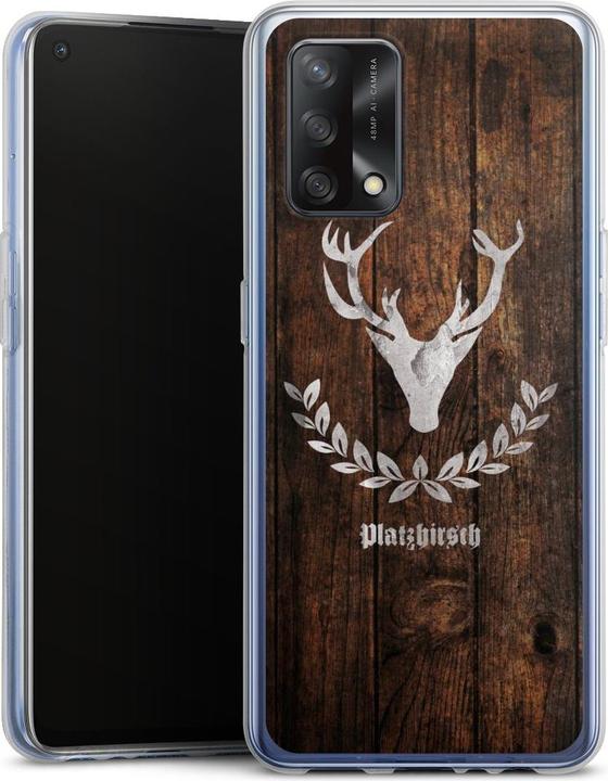 Produktbild DeinDesign Silikon Hülle für Oppo A74 Handyhülle Case Smartphone Schutzhülle Hirsch Holz Holzoptik (Oppo A74)
