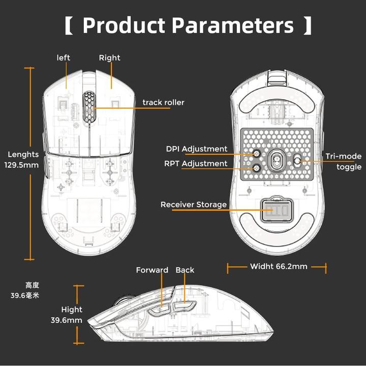 Produktbild Darmoshark Wireless Gaming Mouse M3s PRO (black) (Kabelgebunden, Kabellos)