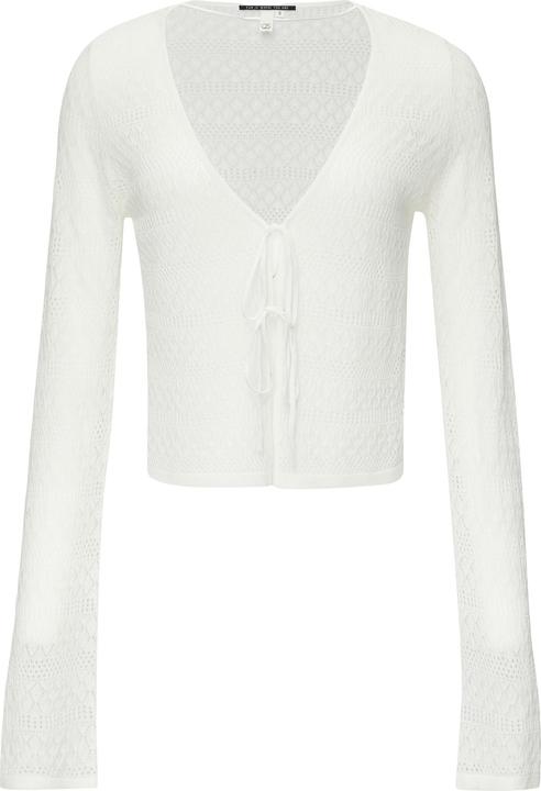 Produktbild s.Oliver Strickjacke Transparente Feinstrick-Jacke mit Ajourmuster und Binde-Details (L)