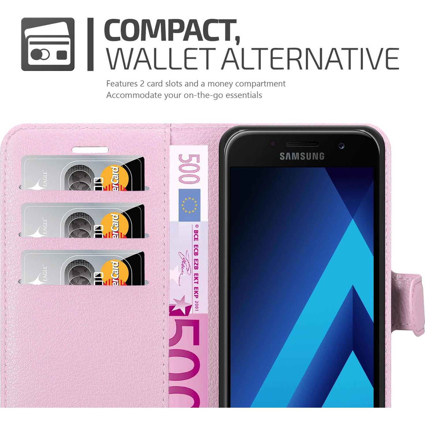 Thumbnail - Cadorabo Book mit Standfunktion Cover (Samsung Galaxy A3 (2017)), Smartphone Hülle, Rosa