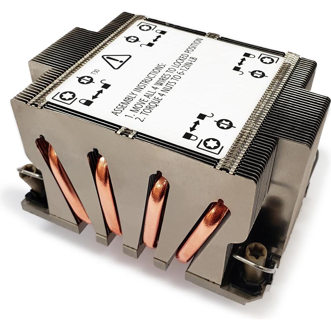Dynatron N2 Intel CPU cooler 2U 4189-4-5 P4-P5 or P+ Aluminum heatsink and fin stack passive and up, CPU Kühler, Silber