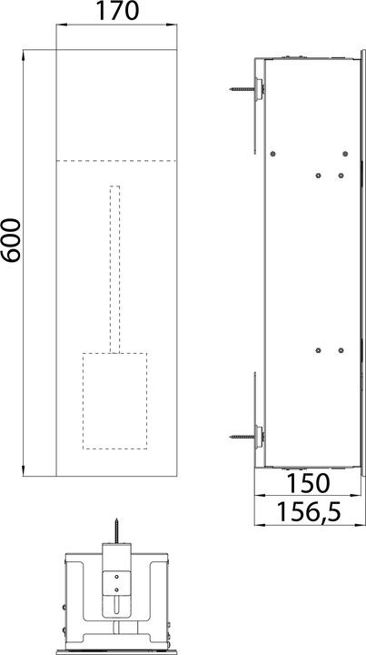 Produktbild Emco asis pure WC-Modul, Unterputzmontage, Türanschlag links, durchgehende Glasfront, 600x170mm