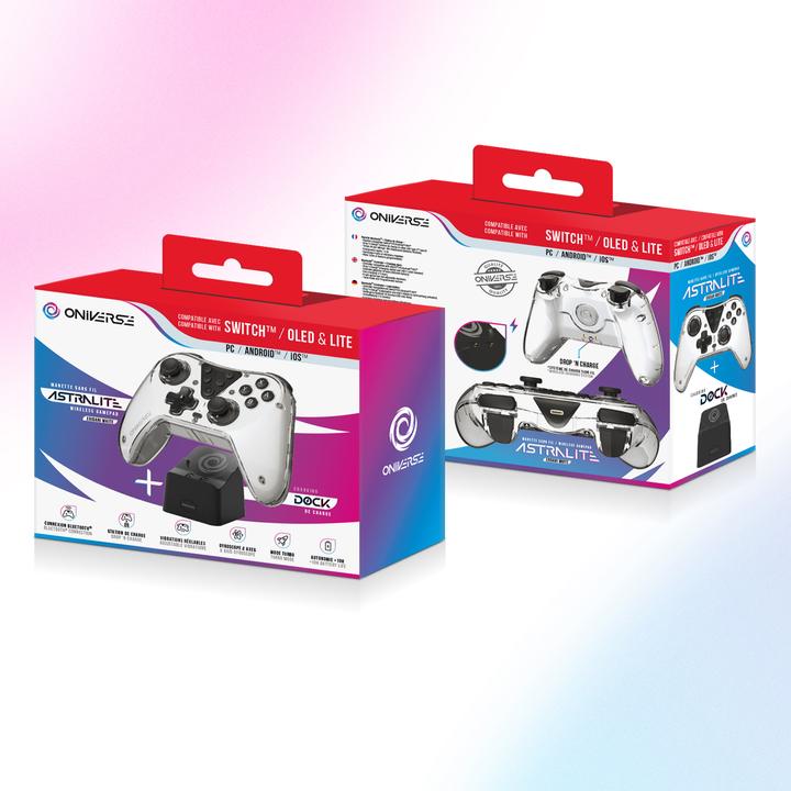 Image du produit Oniverse Nintendo Switch Astralite Controller sans fil blanc fumé avec station de charge (Switch)