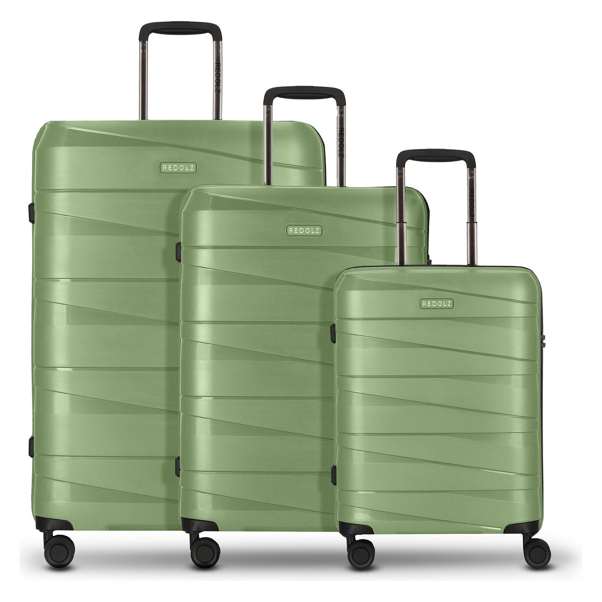Redolz, Koffer, Essentials 10 3-Set 4 Rollen Kofferset 3-teilig, Grün, (188 l)