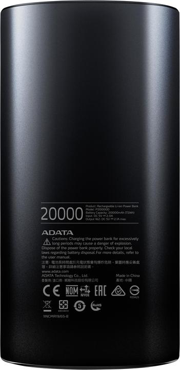 Actual product image Adata PowerPack (20000 mAh, 21 W, 72 Wh)
