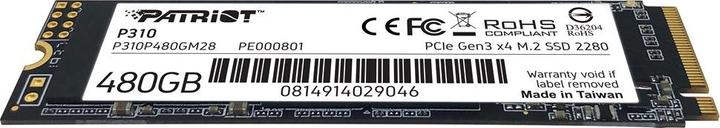 Image du produit Patriot SSD P310 M.2 2280 480GB (480 Go, M.2 2280)