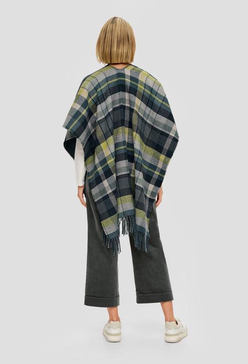 Produktbild s.Oliver Indoor-Poncho Poncho mit Fransen (One Size)
