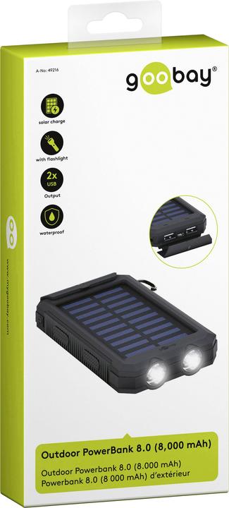 Immagine prodotto Goobay Solare per esterni (8000 mAh, 10 W, 29.60 Wh)